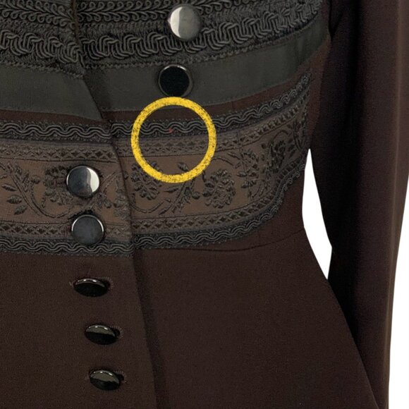 Jean Paul Gaultier Blazer 40 US/6 Button Front Peplum Victorian Gothic Steampunk - Picture 8 of 14